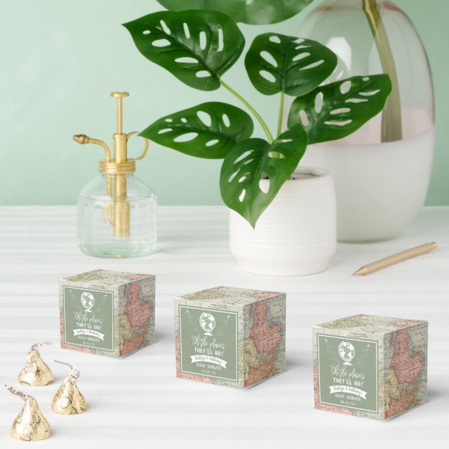 "Oh The Places They'll Go!" Travel Map Baby Shower Favor Boxes (Multiple)