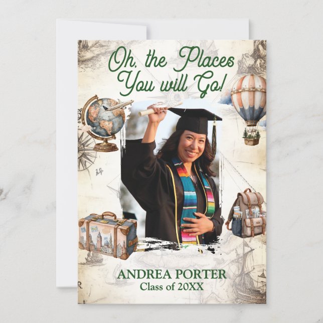 Oh, The Places You Will Go Graduation Party Invitation (Front)