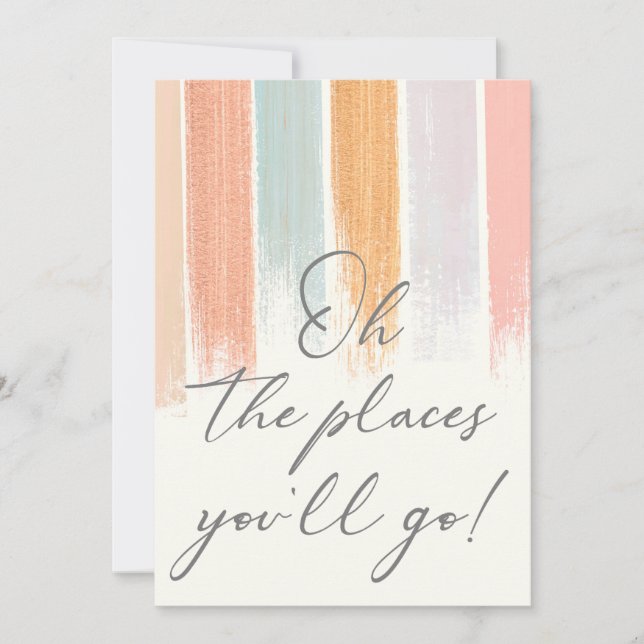Oh the Places You will Go Graduation Watercolor Card (Front)