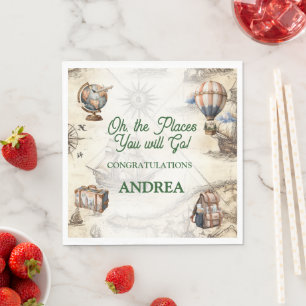 Oh The Places You Will Go Travel Baby Shower Napkins