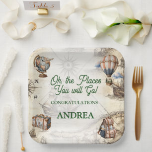 Oh The Places You Will Go Travel Baby Shower Paper Plates