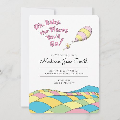 Oh the Places Youll Go Baby Birth Announcement