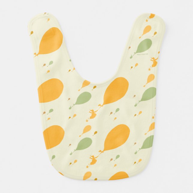 Oh, The Places You'll Go! Balloon Outline Pattern Baby Bib (Front)