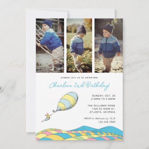 Oh the Places Youll Go  Boy Birthday Photo Invitation