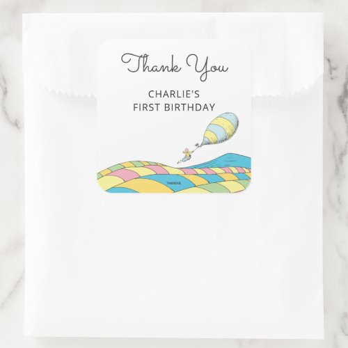 Oh The Places Youll Go Boy Birthday Thank You Square Sticker