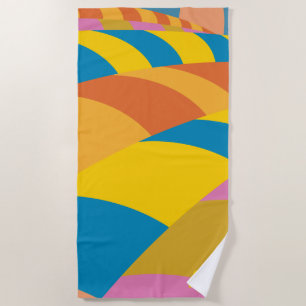 Oh, The Places You'll Go! Colorful Balloon Stripes Beach Towel