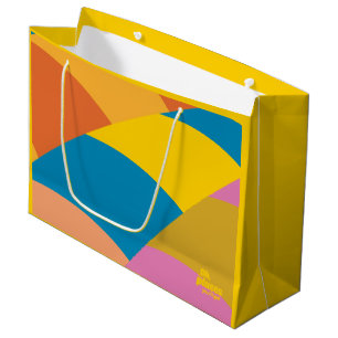 Oh, The Places You'll Go! Colorful Balloon Stripes Large Gift Bag