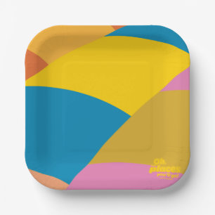 Oh, The Places You'll Go! Colorful Balloon Stripes Paper Plates