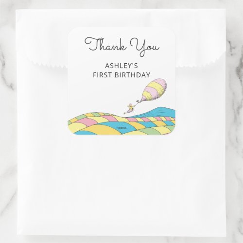 Oh The Places Youll Go Girl Birthday Thank You  Square Sticker