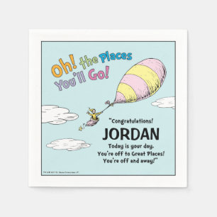 Oh, The Places You'll Go! Graduation Announcement Paper Napkins