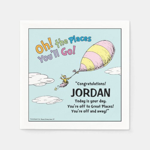 Oh The Places Youll Go Graduation Announcement Paper Napkins