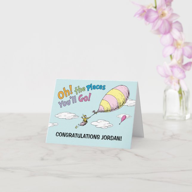 places to send grad cards to 100 Pack Graduation Place Congrats Cap Seating Name Card Black White & Gold Table Setting Folded Tent Cards for Class of 2025 Graduate Dinner Tables Placement Party Decorations 2" Oh, The Places You'll Go!