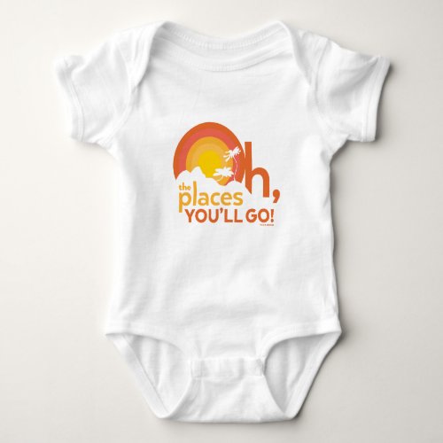 Oh The Places Youll Go Landscape Typography Baby Bodysuit