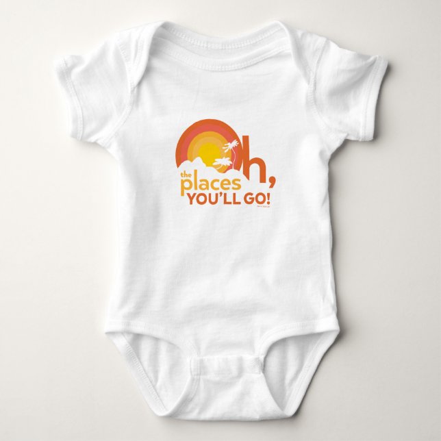 Oh, The Places You'll Go! Landscape Typography Baby Bodysuit (Front)
