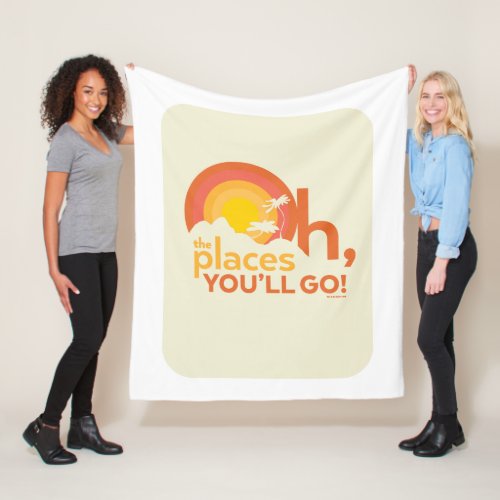 Oh The Places Youll Go Landscape Typography Fleece Blanket