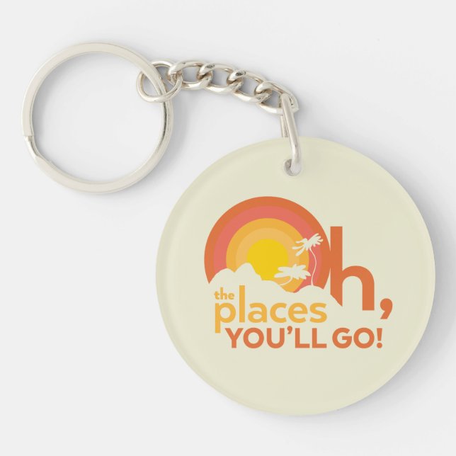 Oh, The Places You'll Go! Landscape Typography Keychain (Front)