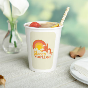 Oh, The Places You'll Go! Landscape Typography Paper Cups