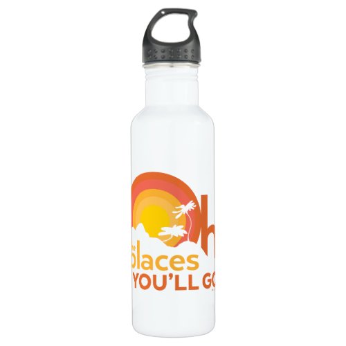 Oh The Places Youll Go Landscape Typography Stainless Steel Water Bottle