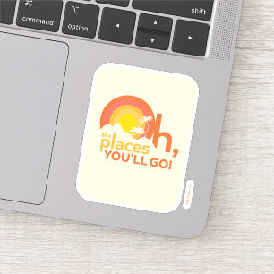 Oh, The Places You'll Go! Landscape Typography Sticker
