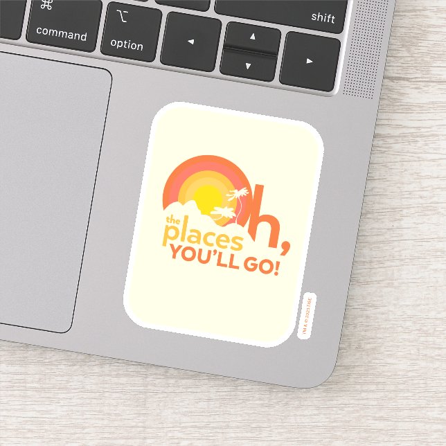 Oh, The Places You'll Go! Landscape Typography Sticker (Detail)