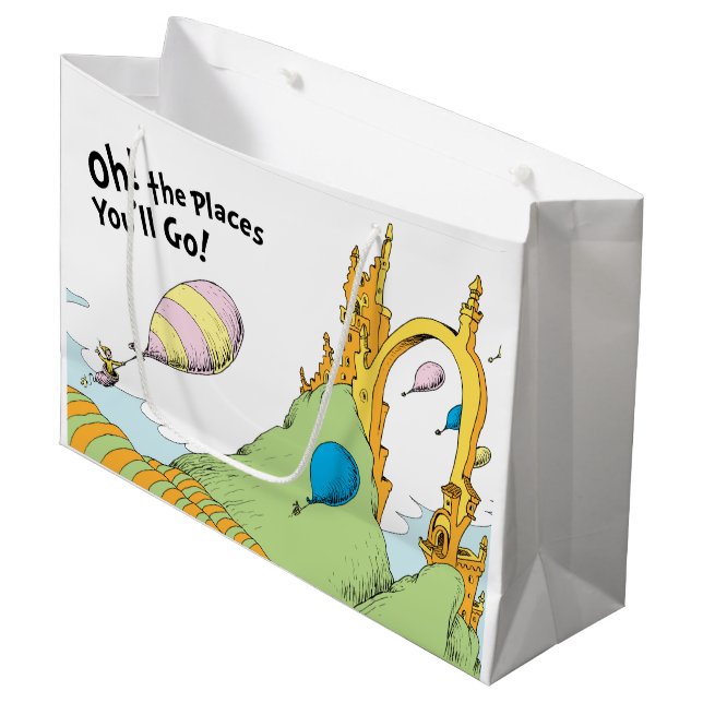 Oh! The Places You'll Go! Large Gift Bag (Front Angled)