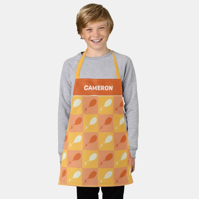 Oh, the Places You'll Go | Orange Block Pattern Apron (Worn)