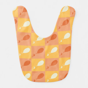 Oh, the Places You'll Go Orange Block Pattern Baby Bib