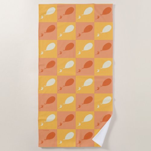 Oh the Places Youll Go  Orange Block Pattern Beach Towel