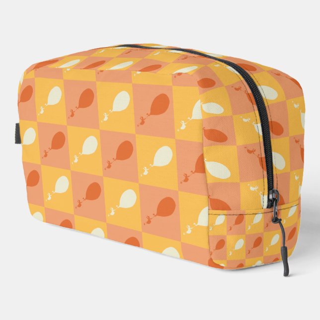 Oh, the Places You'll Go | Orange Block Pattern Dopp Kit (Right Corner)