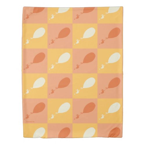 Oh the Places Youll Go  Orange Block Pattern Duvet Cover