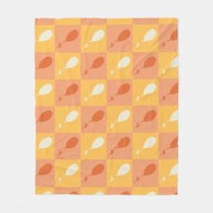 Oh, the Places You'll Go   Orange Block Pattern Fleece Blanket