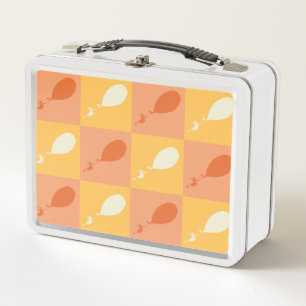 Oh, the Places You'll Go Orange Block Pattern Metal Lunch Box