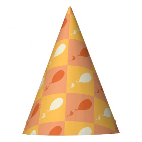 Oh the Places Youll Go  Orange Block Pattern Party Hat