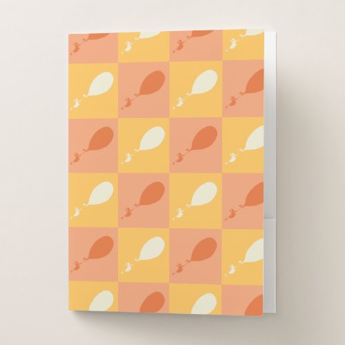 Oh the Places Youll Go  Orange Block Pattern Pocket Folder