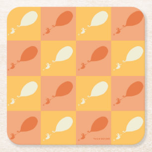 Oh, the Places You'll Go Orange Block Pattern Square Paper Coaster