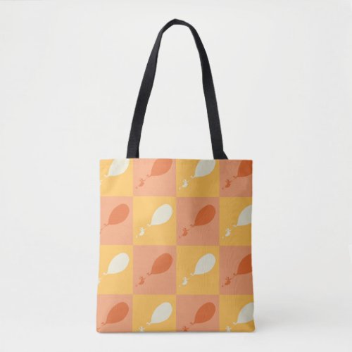 Oh the Places Youll Go  Orange Block Pattern Tote Bag