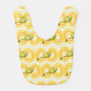 Oh, the Places You'll Go Orange Pattern Baby Bib