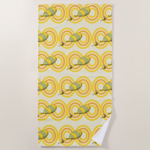 Oh the Places Youll Go  Orange Pattern Beach Towel