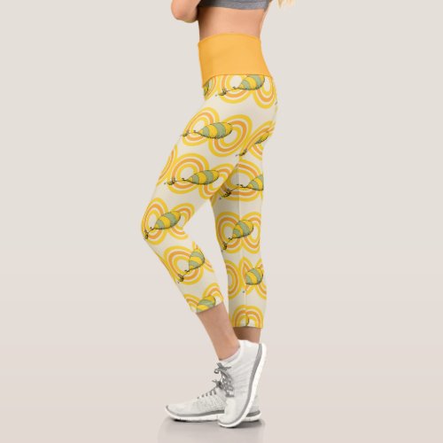 Oh the Places Youll Go  Orange Pattern Capri Leggings