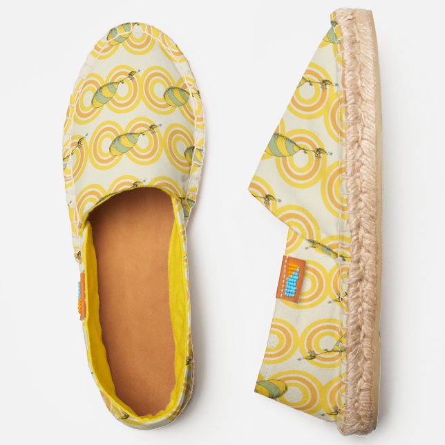 Oh, the Places You'll Go | Orange Pattern Espadrilles (Side)