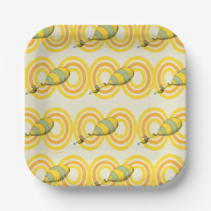 Oh, the Places You'll Go Orange Pattern Paper Plates