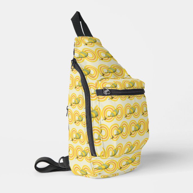 Oh, the Places You'll Go | Orange Pattern Sling Bag (Left Corner)