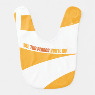 Oh, The Places You'll Go! Orange Swirls Baby Bib