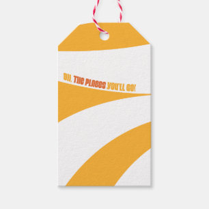 Oh, The Places You'll Go! Orange Swirls Gift Tags