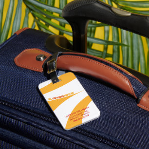 Oh, The Places You'll Go! Orange Swirls Luggage Tag