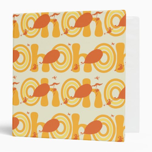 Oh the Places Youll Go  Orange Text Pattern 3 Ring Binder