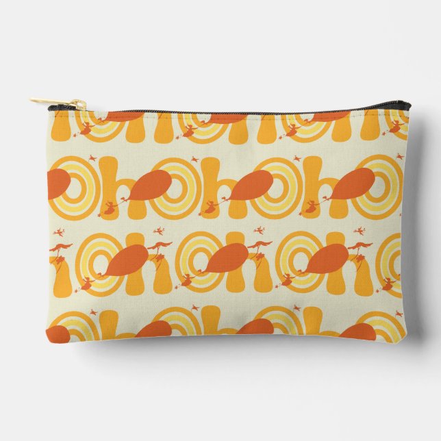 Oh, the Places You'll Go | Orange Text Pattern Accessory Pouch (Front)