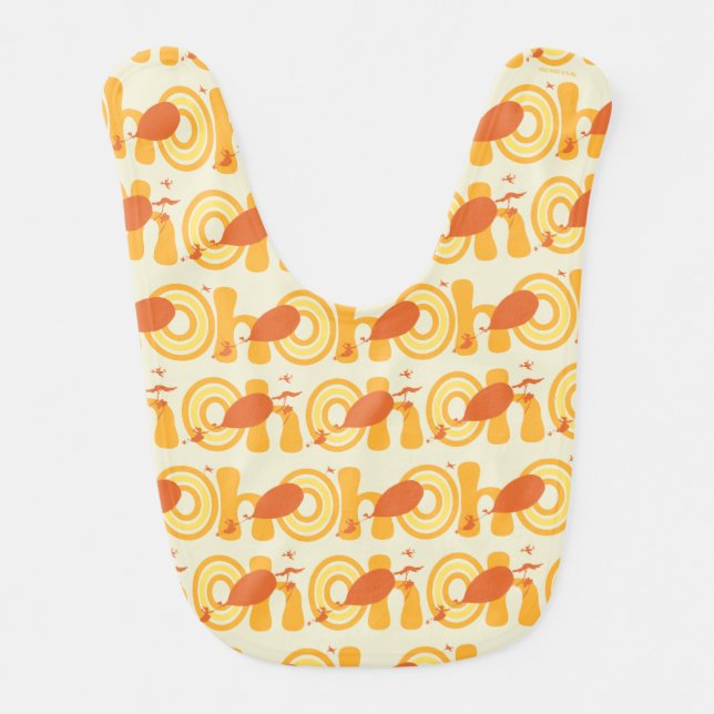 Oh, the Places You'll Go | Orange Text Pattern Baby Bib (Front)