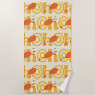 Oh, the Places You'll Go Orange Text Pattern Beach Towel