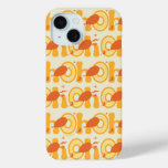 Oh, the Places You'll Go | Orange Text Pattern iPhone 15 Case